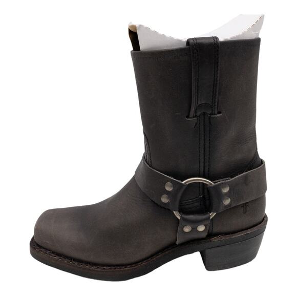 Frye Smoke Harness 8R Leather Distressed Square Toe Ankle Boots 5.5 - Picture 3 of 13